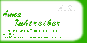 anna kuhtreiber business card